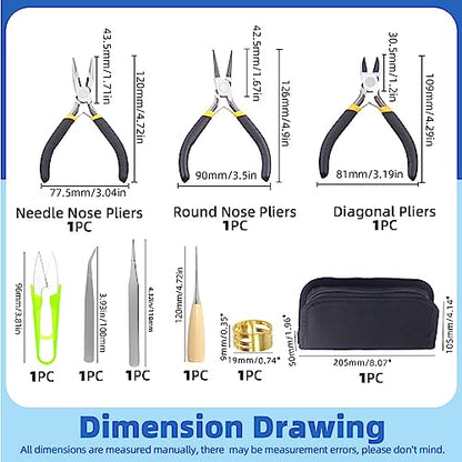 8Pcs Jewelry Making Pliers Tools Kit includes Needle Nose Pliers