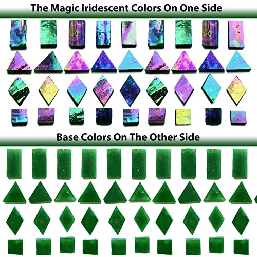 Iridescent Green Mosaic Tiles for Crafts (9 Ounce)