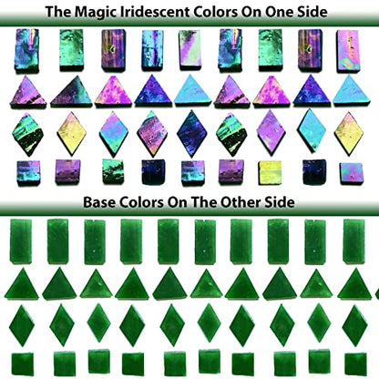 Iridescent Green Mosaic Tiles for Crafts (9 Ounce)