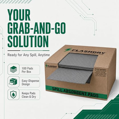 FLASHDRY Universal Spill Absorbent Pads (100 Count)