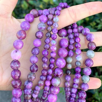 35pcs Adabele Natural Purple Sugilite Crystal Gemstone 10mm Round Beads (34 Count)
