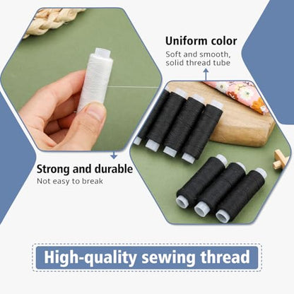 8 Rolls Sewing Thread 200 Yards Each Roll Thread for Sewing Machine (1600 Foot)