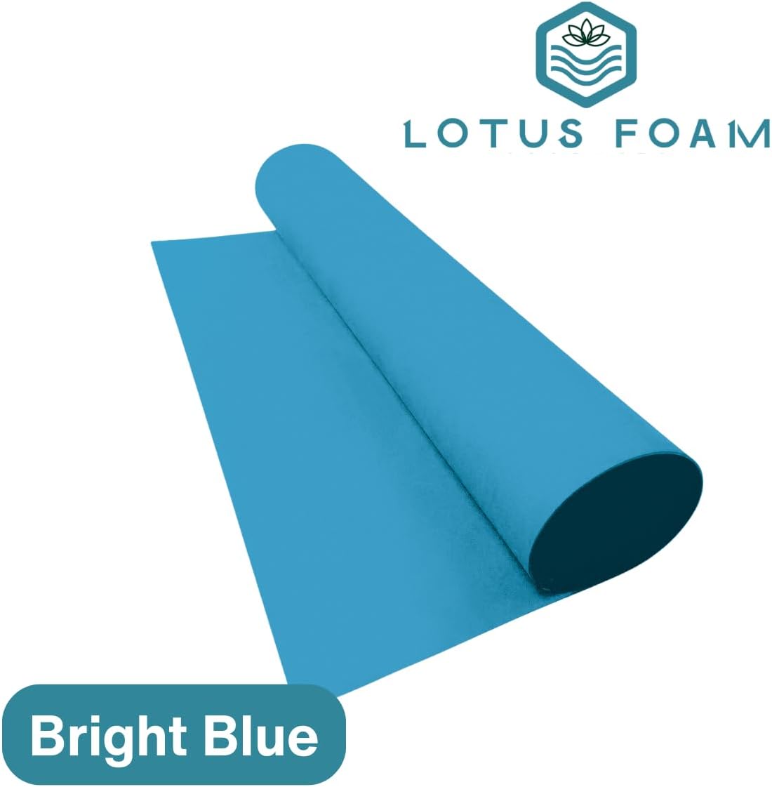 LotusFoam Large 3mm EVA Foam Sheet - 44"x 85" High Density Foam 130 kg/m3 for Cosplay, Costumes, Crafts, Flooring, Outdoor Use - 35 Colors (Bright Blue) - Bright Blue - Crafty Corner