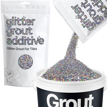 Gun Metal Grey Holographic Glitter Grout Additive 100g (3.52 Ounce)