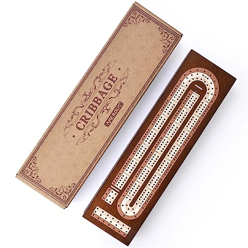 Wooden Cribbage Board Game Set with Magnetic Lock