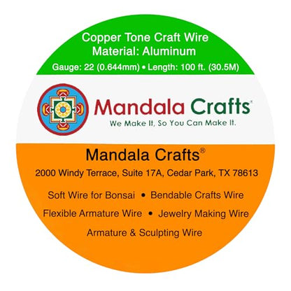 22 Gauge Copper Tone Anodized Aluminum Craft Wire (100 Foot)
