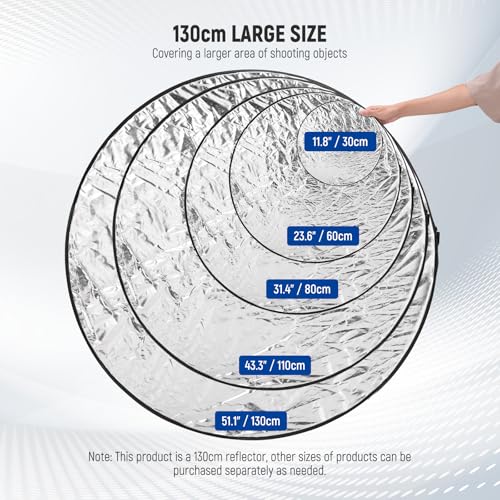 51 Inch 130 Centimeter Light Reflector Diffuser 5 in 1 Foldable