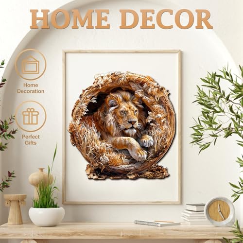 Wooden Puzzles for Adults Lion King Jigsaw Puzzle 11.4*11.4in 200PCS (200 Count)