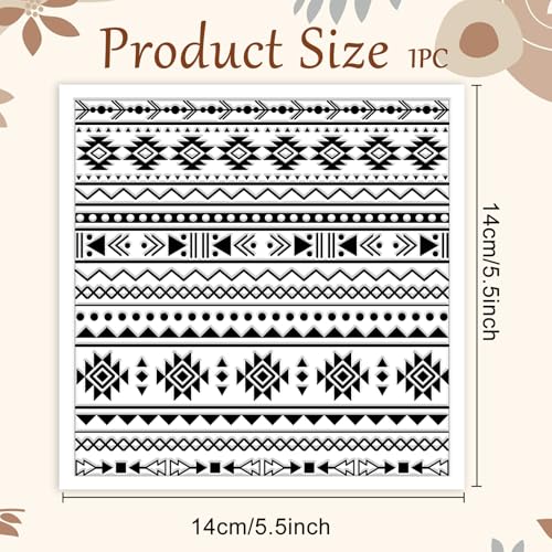 Tribal Elements Style Polymer Clay Texture Sheets Aztec Pattern Silicone Texture Stamp Clay Texture Mat Modeling Pattern Pad Sheets for Jewelry and Earrings Tools
