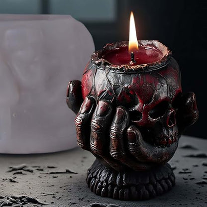 Halloween Skull Hand Ghost Cylinder Molds Silicone Wave Spiral Candle Mold