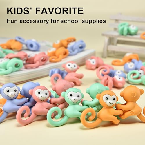 32Pcs Monkey Pencil Top Erasers for Kids