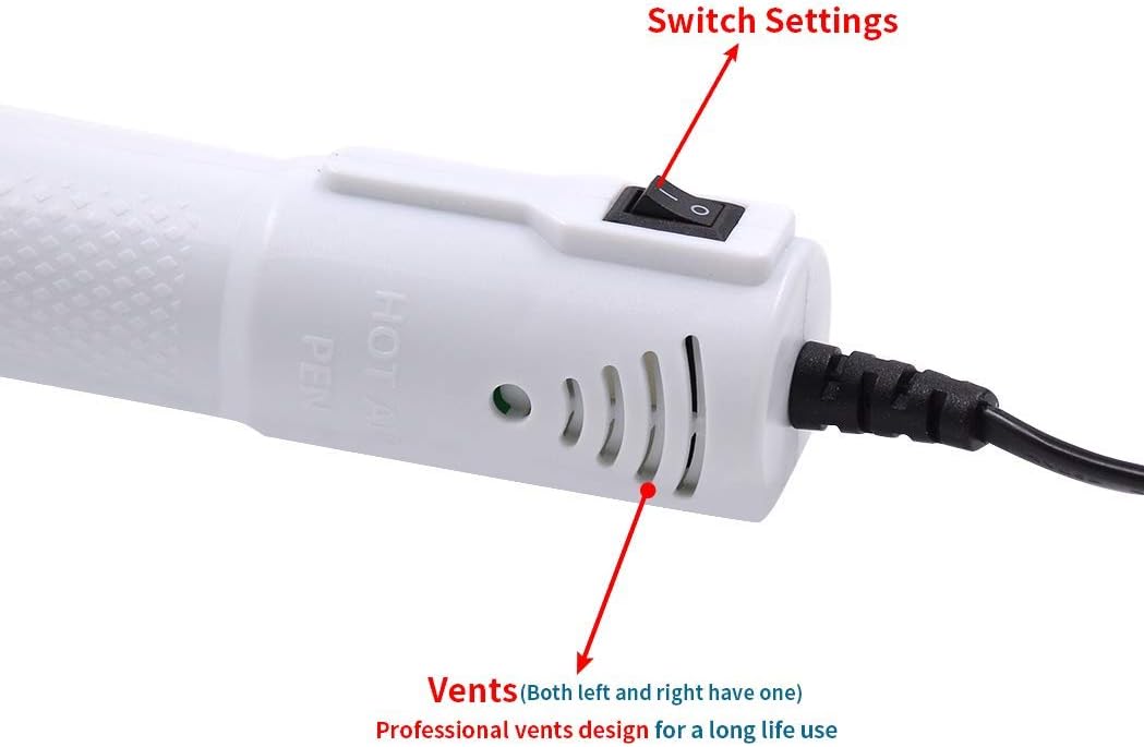 mofa Embossing Heat Gun,Hot Air Gun Tools Shrink Gun with Stand For DIY Embossing And Drying Paint Multi-Purpose Electric Heating Nozzle 150W(White,Blue) - Crafty Corner