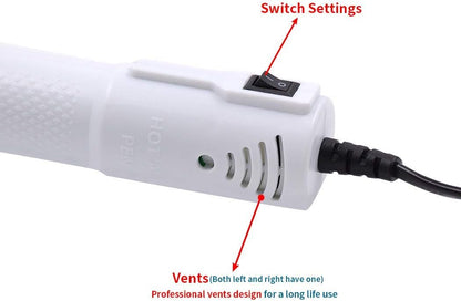mofa Embossing Heat Gun,Hot Air Gun Tools Shrink Gun with Stand For DIY Embossing And Drying Paint Multi-Purpose Electric Heating Nozzle 150W(White,Blue) - Crafty Corner