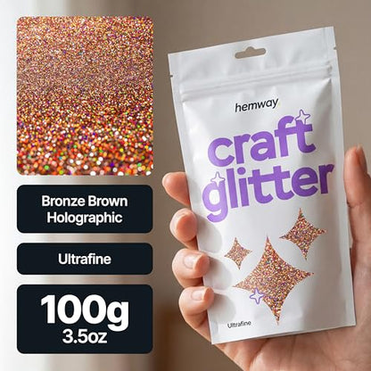Craft Glitter Bronze Brown Holographic 100g Ultrafine Glitter (3.5 Ounce)