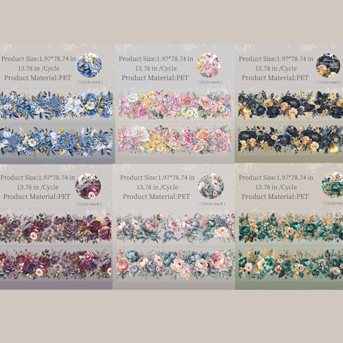 Flower PET Tape Stickers for Journaling