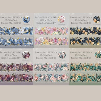 Flower PET Tape Stickers for Journaling