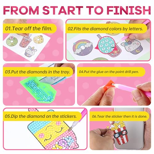 Girls Desserts Diamond Painting Kits for Kids (3.68 Ounce)