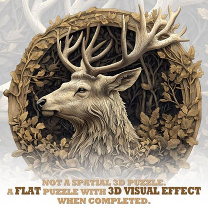 Wooden Puzzles for Adults Deer Jigsaw Puzzle 8.5 * 8.3in 100pcs (200 Count)