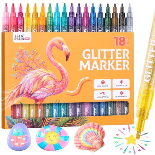 18 Metallic Colors Glitter Markers (18 Count)