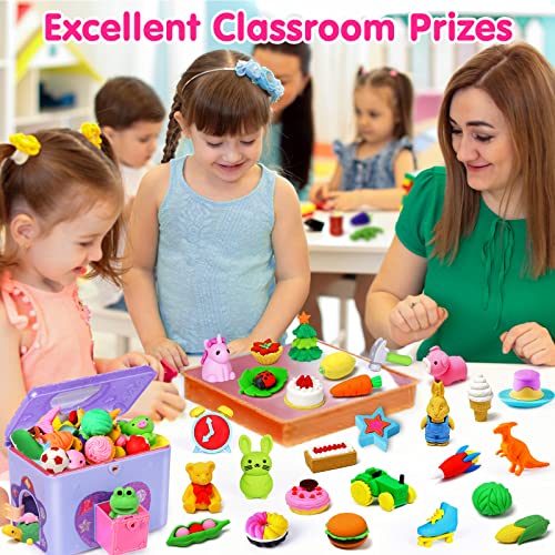 140 Animal Erasers Bulk (140 Count)