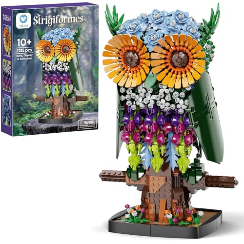Flower Owl Building Set for Adults Women