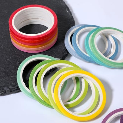20 Rolls Rainbow Washi Tape Slim (20 Count)