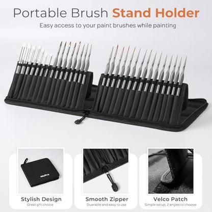30 PCS Miniature Paint Brushes & Dry Brush (30 Count)