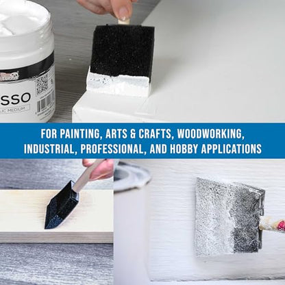 US Art Supply 3 inch Foam Sponge Wood Handle Paint Brush Set (15 Count)