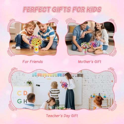 Poke in Art Flower Bouquet DIY Craft Kit for Girls Age 4