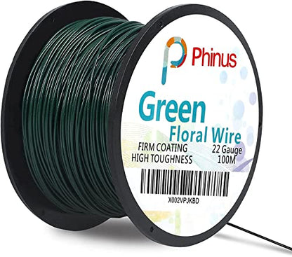 Floral Wire 110 Yards 22 Gauge Green Florist Wires (330 Foot)