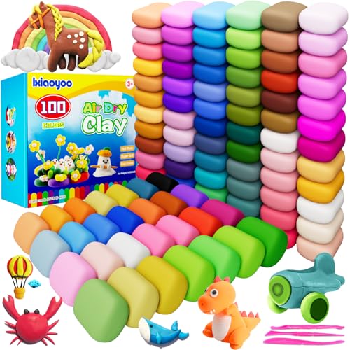 Air Dry Clay 100 Colors Foam Modeling Clay for School Projects (100 Count)