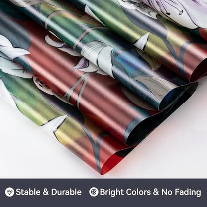 Stained Glass Window Film Floral Vintage Style 17.7in X 78.7in