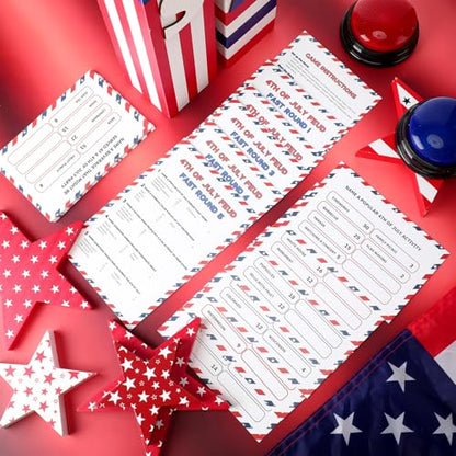 4th of July Friendly Feud Game with 2 Answer Buzzers for Patriotic (30 Count)