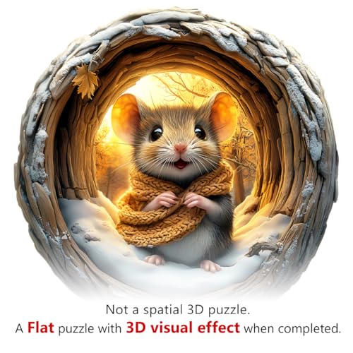 3D Cave Mouse Puzzles Adults Gifts Wooden 300 Pieces 13.4 * 13.4in