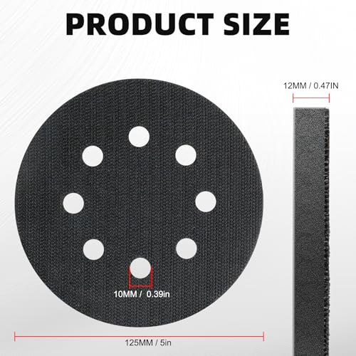 4 Pcs 5 Inch Foam Sponge Sanding Pads 8 Hole Hook and Loop Interface Pads for Random Orbital Sander (4 Count)
