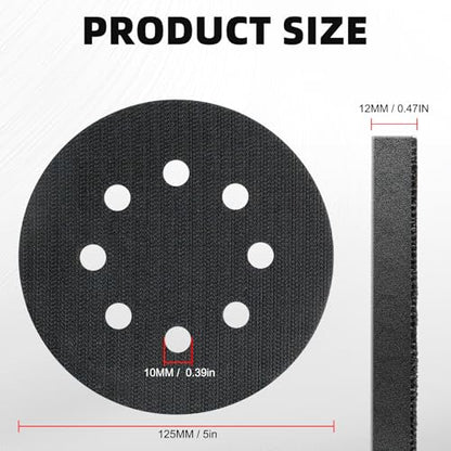 4 Pcs 5 Inch Foam Sponge Sanding Pads 8 Hole Hook and Loop Interface Pads for Random Orbital Sander (4 Count)