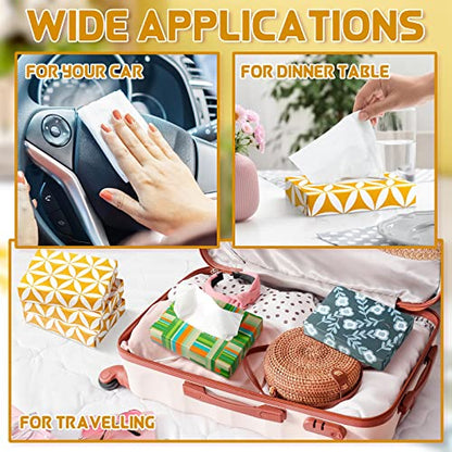 24 Packs 960 Sheets Tissue Cube Car Facial Boxes Disposable Facial Travel Tissues Holder Soft Watercolor Boxes 2 Ply 40 Sheets for Wedding Household Car Kitchen Bathroom (960 Count)