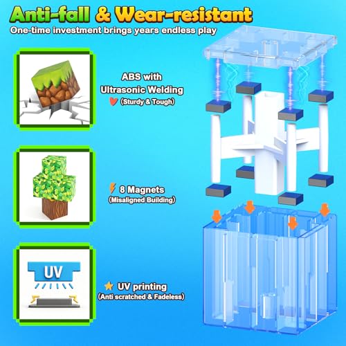 200PCS 0.8" Magnetic STEM Building Blocks Creative Fun for Kids Boys Girls (200 Count)