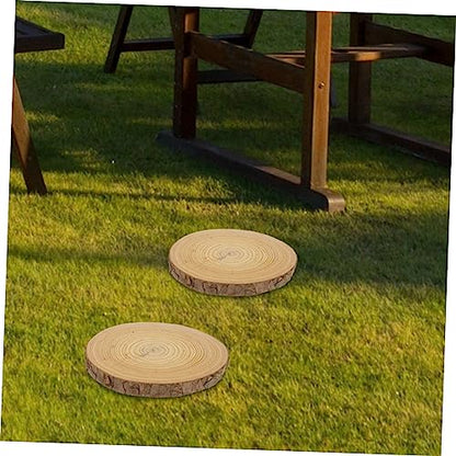 3pcs Outdoor Wooden Stepping Stones Japandi Decor Round Wood Outdoor Garden Paver Patio Stepping Log Garden Stone Kit