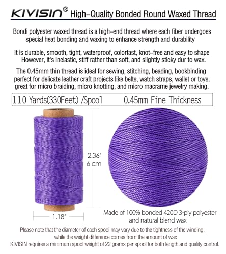 12 Multicolor Round Waxed Thread (12 Color)