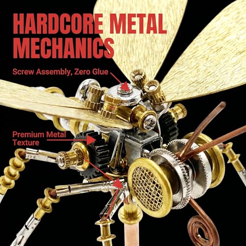 Steampunk Mechanical Insect Butterfly 3D Metal Puzzle Model Kits for Adults 150+ Parts Stunning Desk Decor Christmas & Birthday Gift for Men Adults Hobbyists