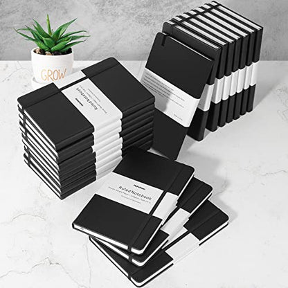 6 Pack Lined Black Notebook Journals