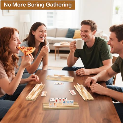Rummy Cube Game Set with 4 Wooden Racks