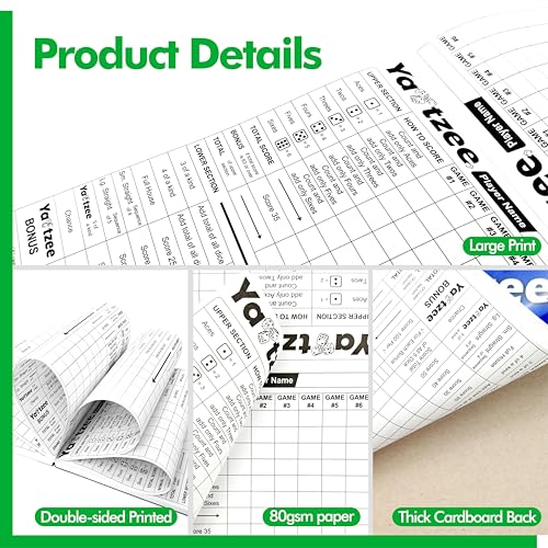 110 Sheets Score Pad for Yahtzee (110 Count)
