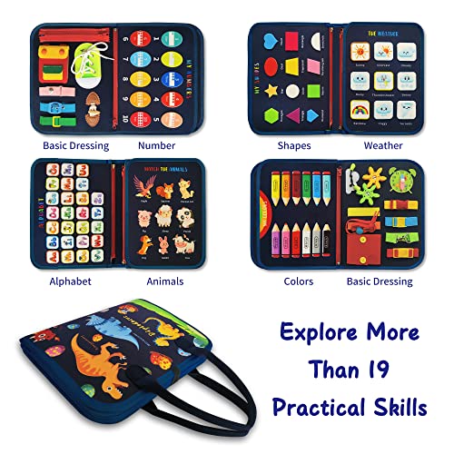 Busy Board Dinosaur Montessori Toys for 3 4 5 Year Old