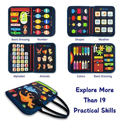 Busy Board Dinosaur Montessori Toys for 3 4 5 Year Old