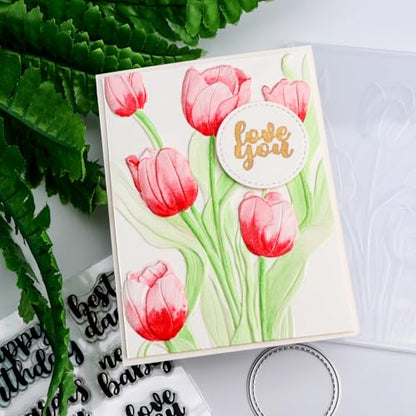 3D Flowers Theme Plastic Embossing Folders Tulip for DIY Scrapbooking Photo Album Card Paper Craft Decoration for Card Making