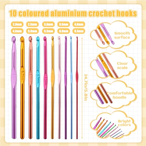 54 Pcs Crochet Hooks Set