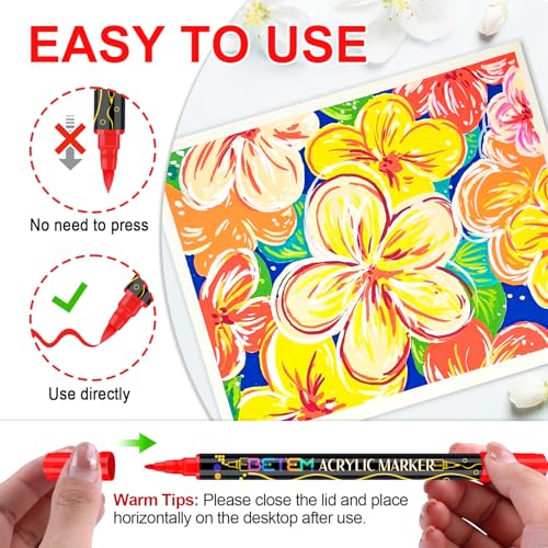 72 Colors Paint Markers for Glass (72 Count)