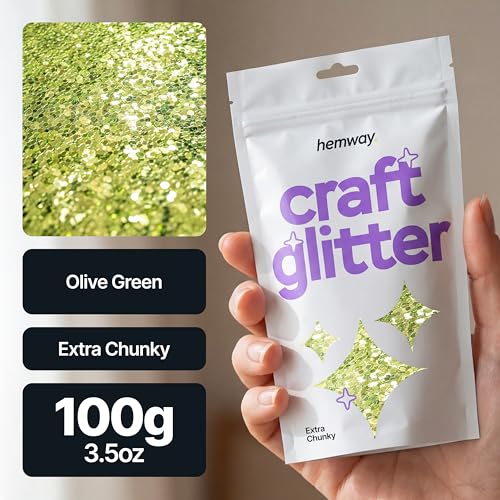 Craft Glitter Olive Green 100g Extra Chunky Glitter (3.5 Ounce)
